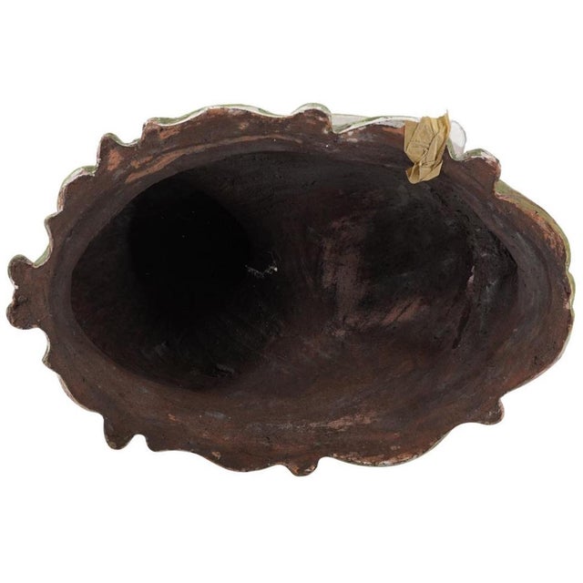 Mid Century Majolica Italian Dolphin Ceramic Side Table For Sale In New York - Image 6 of 8