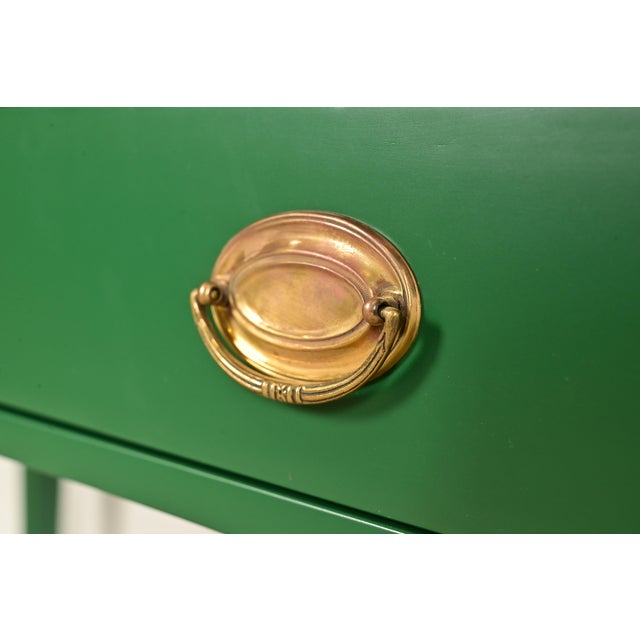 Green John Widdicomb Antique Federal Green Lacquered Console or Entry Table, Newly Refinished For Sale - Image 8 of 15
