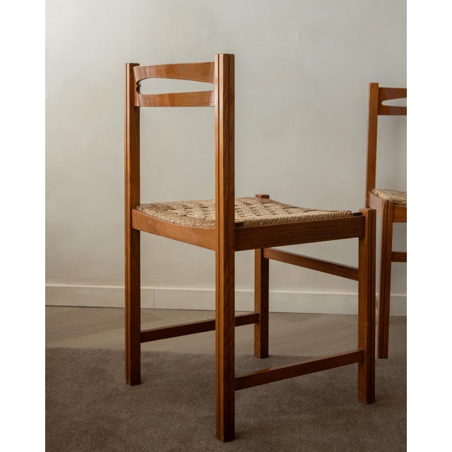 Vintage Italian Rustic Modern Dining Chairs from Snaidero, 1970s, Set of 5 For Sale - Image 10 of 18