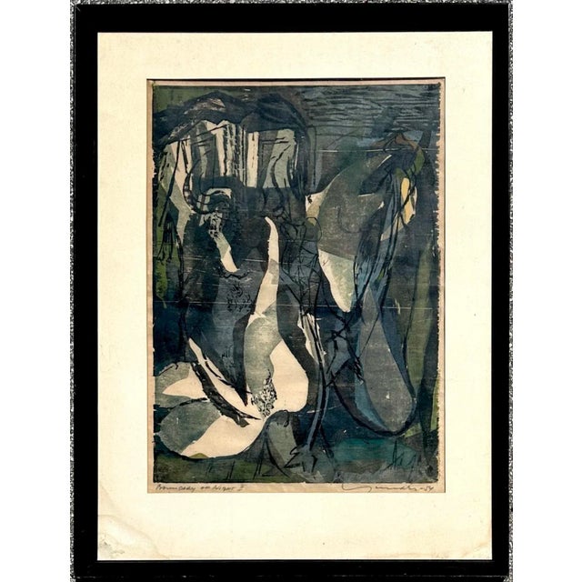 Infuse your space with the allure of abstract art through this vintage boho original watercolor on paper. This exquisite...