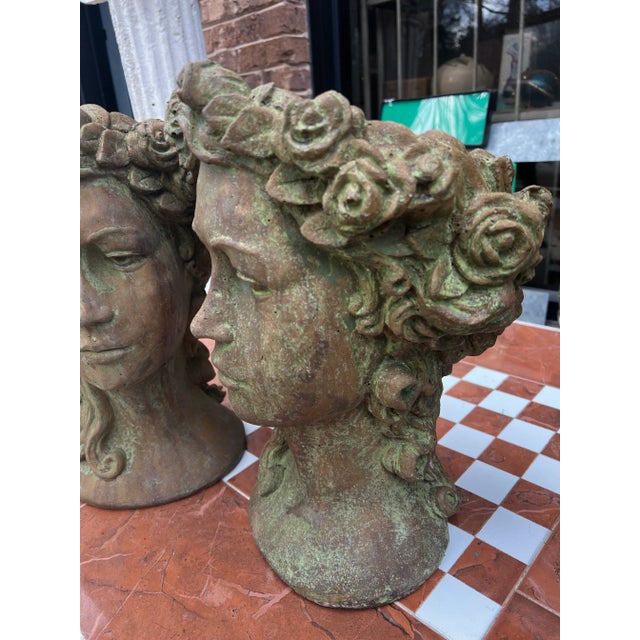 Art Nouveau 1970s Art Nouveau Stone Planters - Set of 2 For Sale - Image 3 of 5