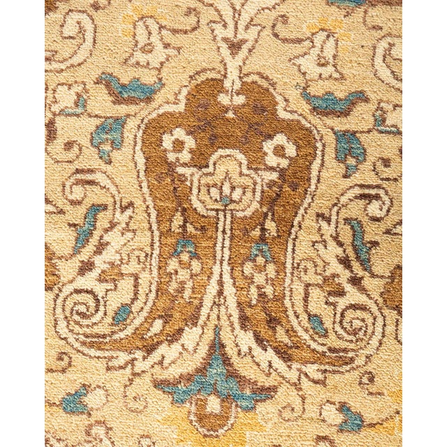 Traditional Mogul, One-of-a-Kind Hand-Knotted Area Rug - Yellow, 10' 3" x 14' 1" For Sale - Image 3 of 8