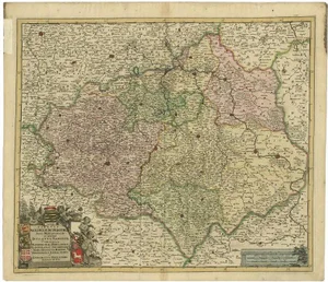 Antique Map of the Duchy of Saxony by De Wit, 1680s