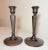 English Pair Antique 1800's Hand Carved English Wood Brass Candlesticks Candle Holders For Sale - Image 3 of 9
