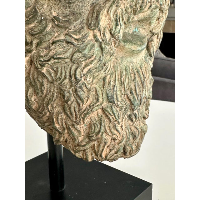 Vintage Patinated Bronze Bust Greek Scholar For Sale - Image 13 of 17