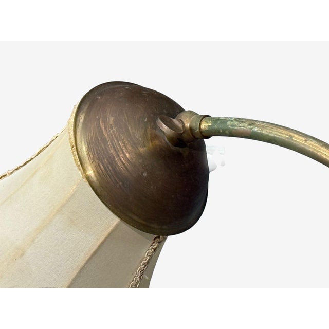 1940s Swedish Modern, Floor Lamp, Rattan, Elm, Fabric For Sale - Image 14 of 14