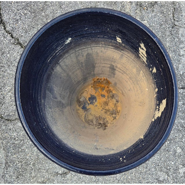 2020s Large Moroccan Cobalt Blue Pottery Planter For Sale - Image 5 of 5