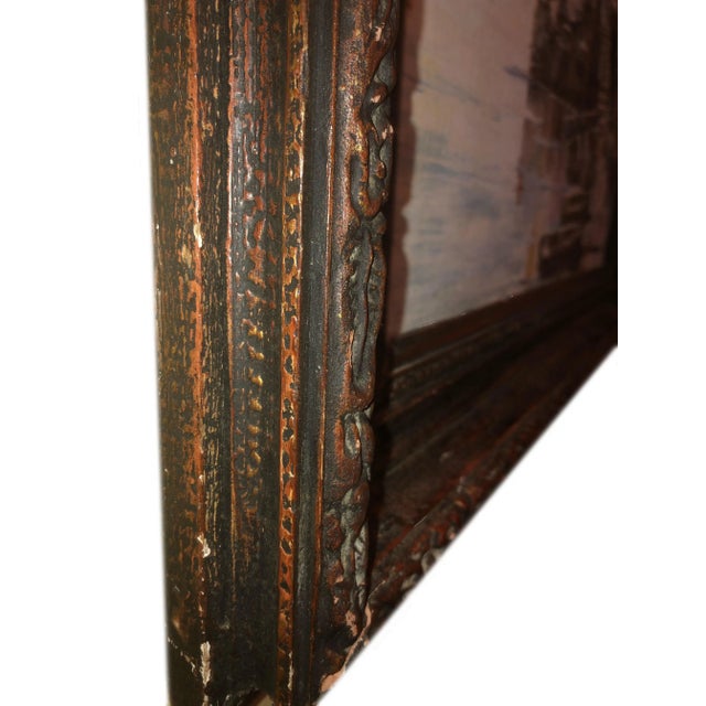 Brown Nautical Painting of French Seaside Fishing Village For Sale - Image 8 of 9