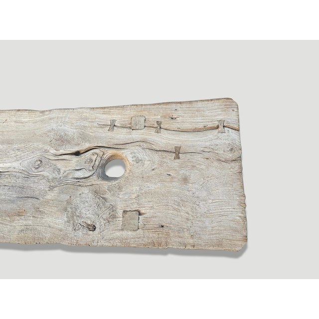 Contemporary Andrianna Shamaris Impressive Bleached Teak Wood Chaise or Bench For Sale - Image 3 of 18