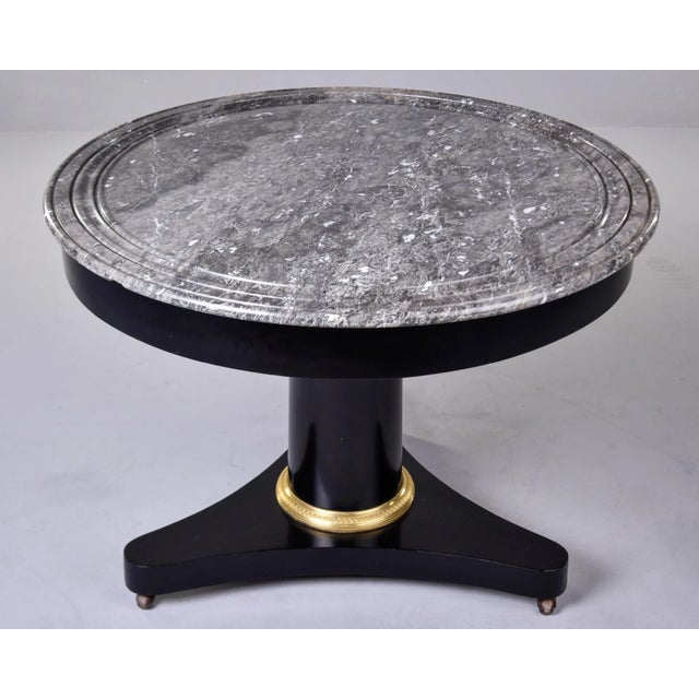 Wood Ebonised 19th Century Mahogany Round Center Empire Table With Marble Top For Sale - Image 7 of 13