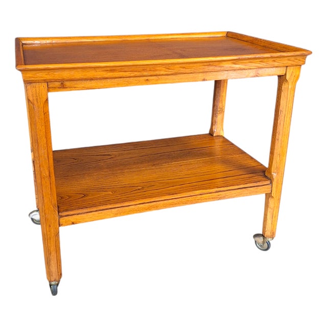Oak Bar Trolley with Wheels, Italy, 1960s For Sale
