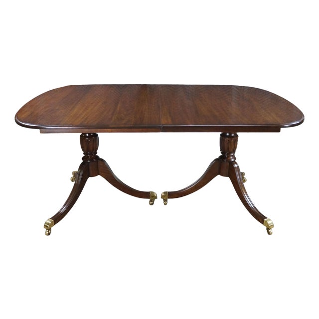 Vintage Harden Furniture Solid Cherry English Regency Duncan Phyfe Dining Table For Sale