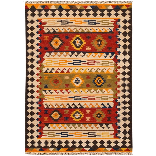 21st Century Contemporary Kilim Rug 5 '5'' X 7' 9'' For Sale - Image 13 of 13