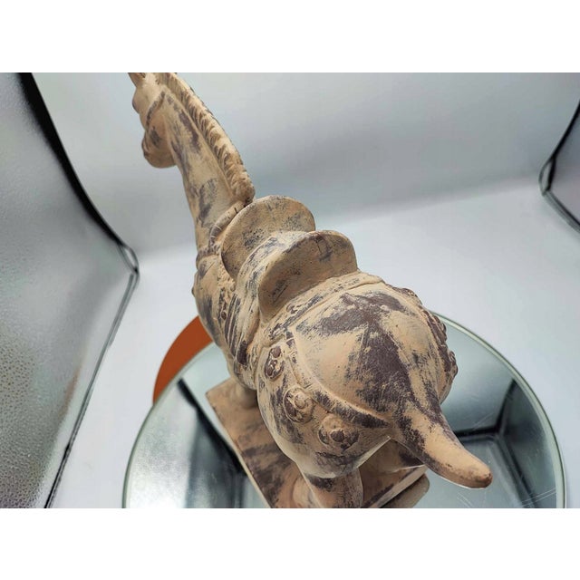 Horse, figure, terracotta, vintage 1960s-1970s, dimensions: height 29 cm, width 11.5 cm, depth 33 cm.