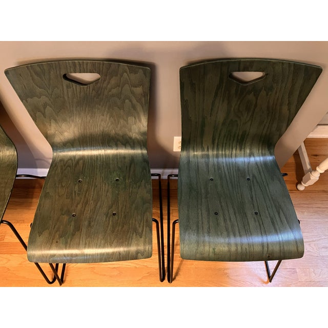 Mid-Century Modern Vintage Worden Bent Plywood Stackable Chairs - Set of 4 For Sale - Image 3 of 10