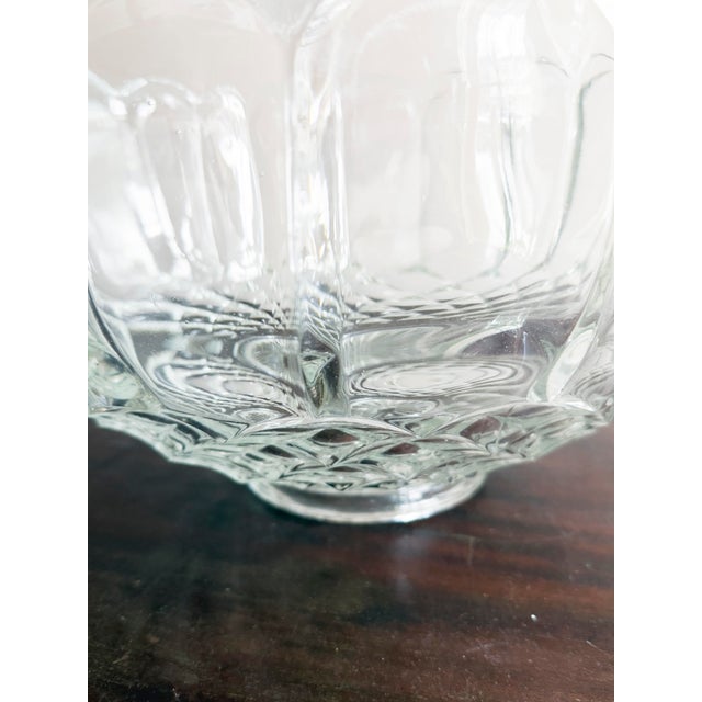 Glass Antique L E Smith Old Dominion Crystal Punch Bowl With 7 cups - 8 pcs For Sale - Image 7 of 10