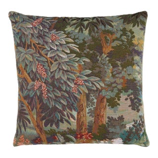 Verdure Trees Woolblend Tapestry Cushion With Feather Filler - 46x46cm (18"x18") For Sale