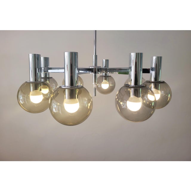 Large Chrome Chandelier by Kaiser Leuchten, 1970s For Sale - Image 12 of 12