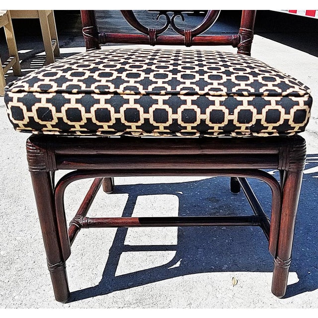 Bamboo Rattan Lyre-Back Dining Chairs, Set of 4 For Sale In West Palm - Image 6 of 11