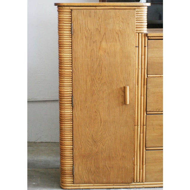 Vintage Vintage Stacked Rattan Armoire Chairish