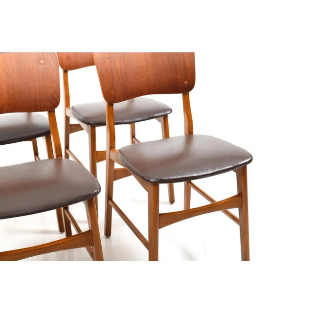 Danish Beech and Teak Dining Chairs, 1950s, Set of 4 For Sale - Image 4 of 10