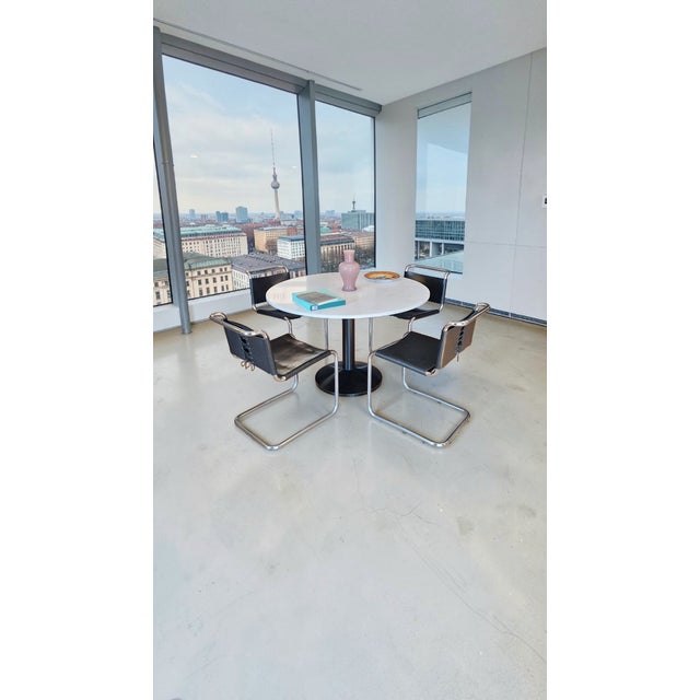Metal TL30 Round Metal and Marble Table by Franco Albini and Franca Helg for Poggi, Italy, 1960s For Sale - Image 7 of 9