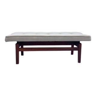 Jens Risom Mid-Century Modern Floating Walnut Bench For Sale