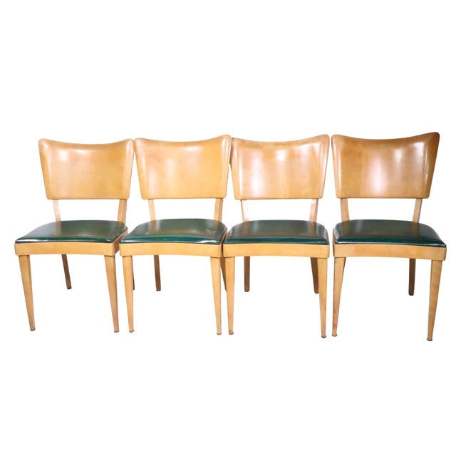 Tan Set of Four Mid 20th Century Heywood Wakefield Dining Chairs M -555a For Sale - Image 8 of 13