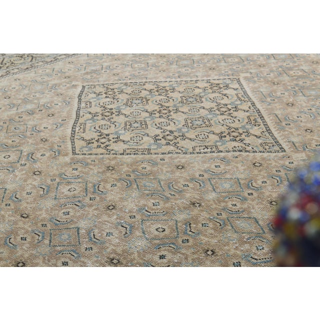 1970s Vintage Persian Handmade Wool Cotton Orange Area Rug For Sale - Image 4 of 11