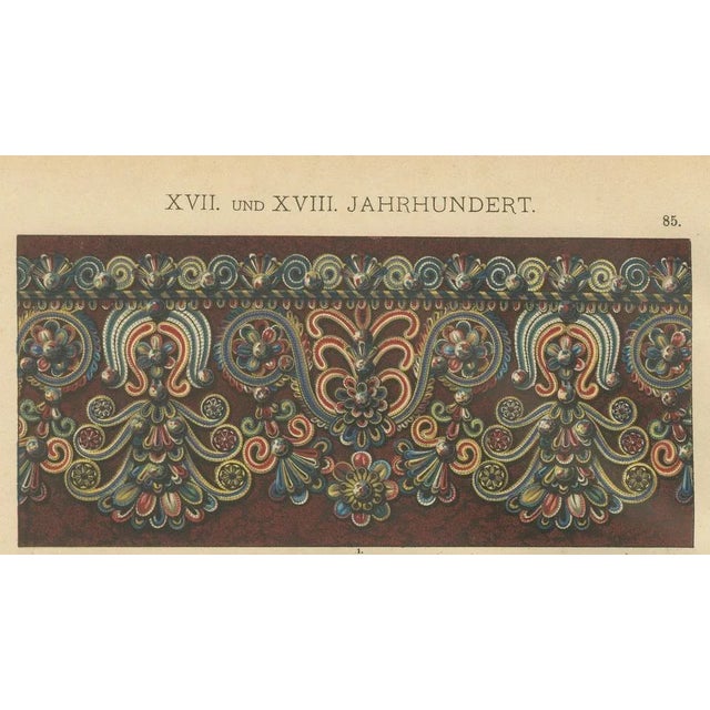 H. Dolmetsch, Ornamental Baroque Weaving and Embroidery Sample Print, 1887, Paper For Sale - Image 4 of 10