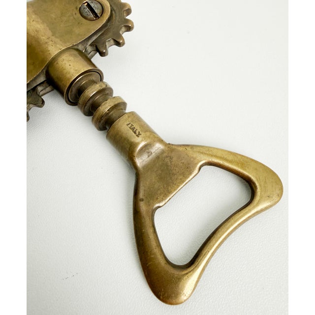 Late 20th Century Italian Brass Corkscrew, Unlacquered For Sale - Image 5 of 7