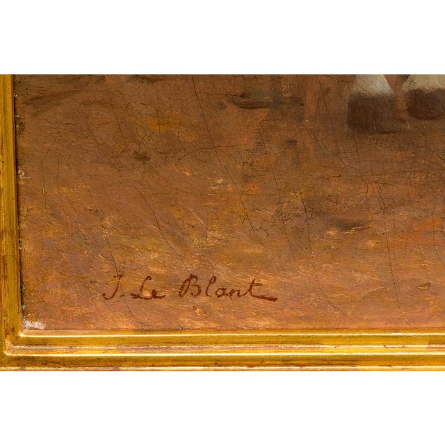 Green “Young Naval Conscript” Antique French Painting by Julien Le Blant For Sale - Image 8 of 17