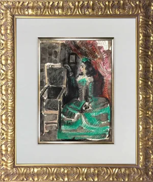 Pablo Picasso Lithograph Limited Edition “Jacqueline", Framed Print