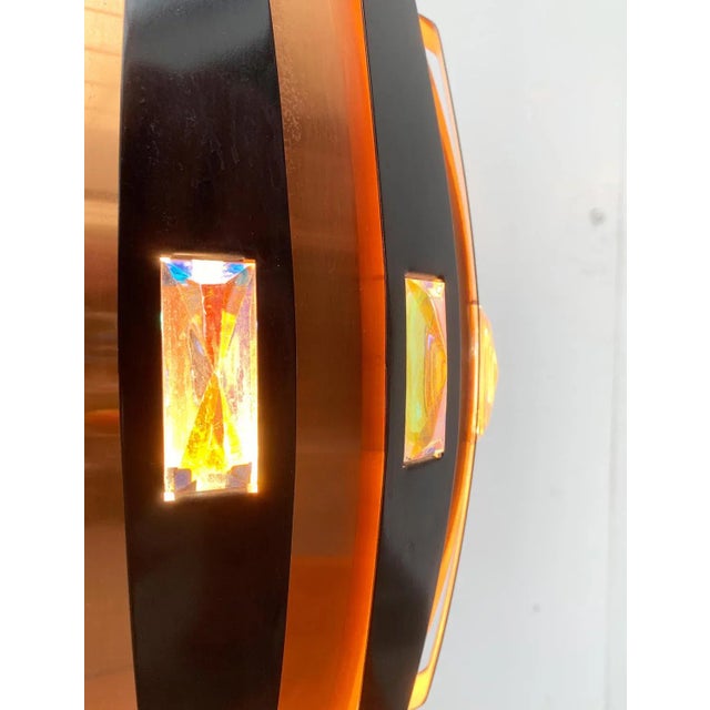 Black Mid-Century Danish Copper & Black Metal and Prism Pendant Lamp by Werner Schou for Coronell Elektro For Sale - Image 8 of 18