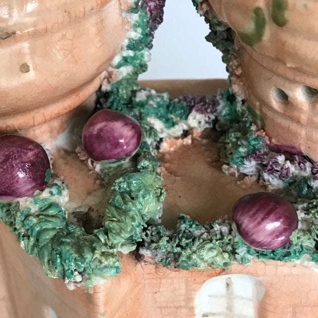 Ceramic Sized Peach Colored Staffordshire Castle Cottage Pastille Burner Spill Vase For Sale - Image 7 of 13