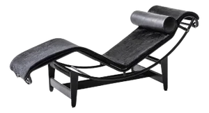 Lc4 Black Chaise Lounge by Le Corbusier, Pierre Jeanneret, Charlotte Perriand for Cassina