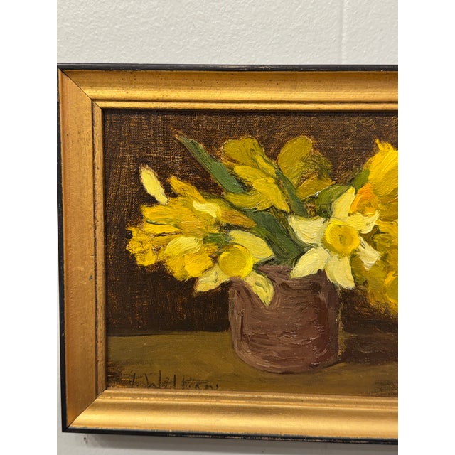Late 20th Century 20th Century Oil Painting Daffodils For Sale - Image 5 of 6