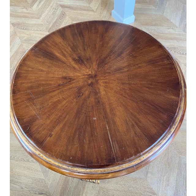 Wood Vintage Regency Koi Fish Round Table For Sale - Image 7 of 7