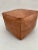 Square Brown Chocolate Moroccan Leather Pouf Cover For Sale - Image 9 of 10