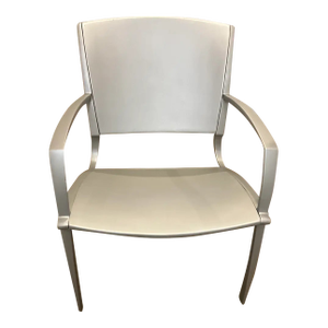 Richard Frinier Award Winning Aero Chair for Brown Jordan With Seat and Back Cushions and Glass Top Side Table