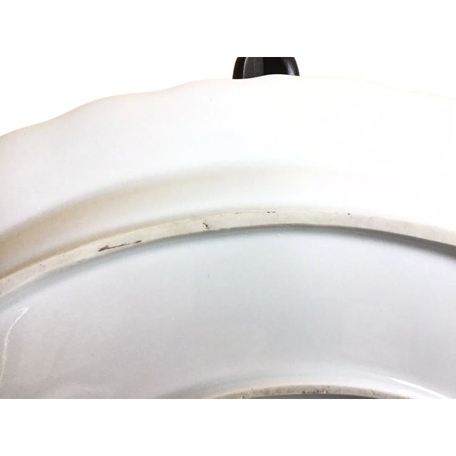 Antique Furstenberg Germany Blue Pink Floral Gold Accent Scalloped Edge Platter For Sale - Image 9 of 10