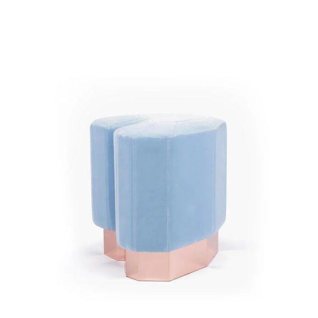 Contemporary Light Blue Queen Heart Stool by Royal Stranger For Sale - Image 3 of 11
