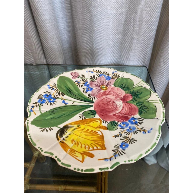 Beautiful Palm Beach home sale find, vintage Provençal handmade in Italy cake stand.