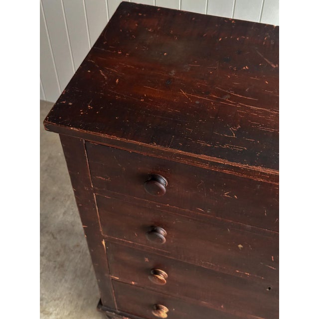 Late 19th Century Antique Painted Pine Chest of Drawers, Original Surface For Sale In Greensboro - Image 6 of 17