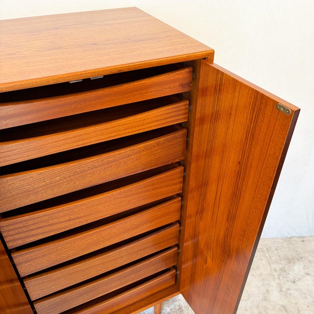 Wood Danish Modern Teak Gentleman's Dresser Cabinet, 1960s For Sale - Image 7 of 15