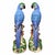 Pair of Parrot Bird Figurines Table Sculptures - Hand Painting Chinese Porcelain Book Matching Set - Chelsea House Mottahedeh Style For Sale In Chicago - Image 6 of 8