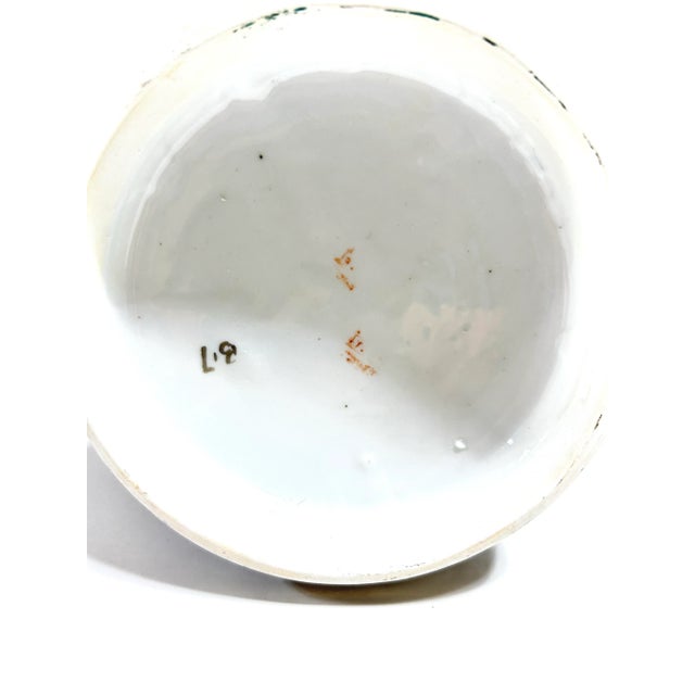 Purple Chinoiserie Porcelain Lidded Ginger Jar – Vintage Floral Greek Key Decorative Jar For Sale - Image 8 of 12