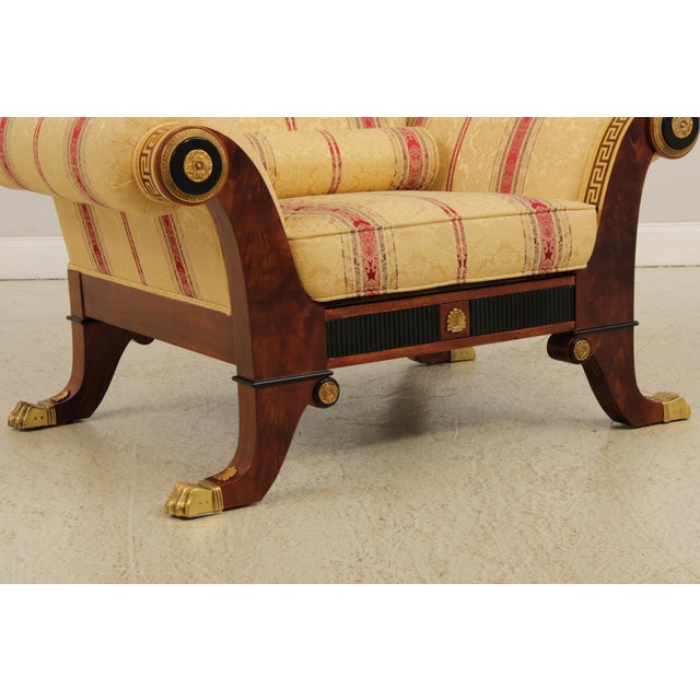 Versace Italian Upholstered Mahogany Chair For Sale - Image 10 of 14