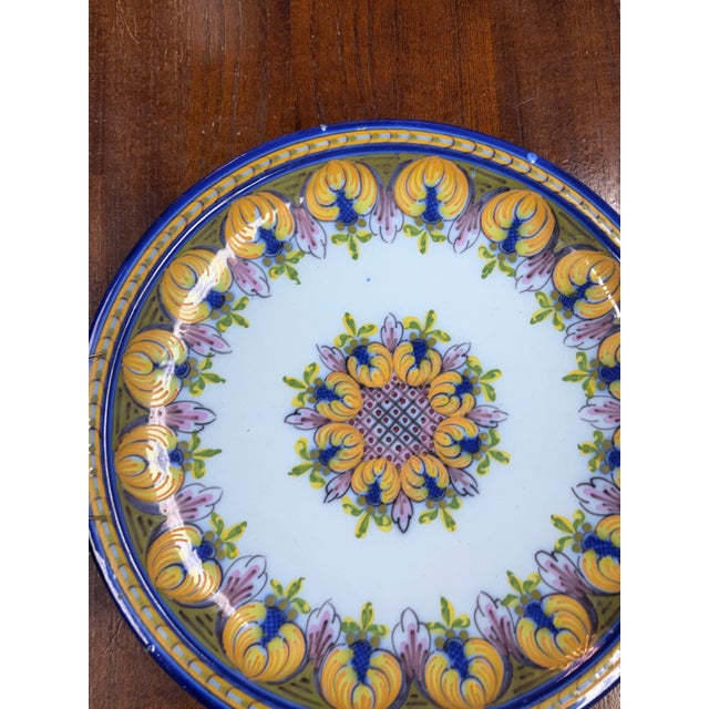 Portuguese Hand Painted Ceramic Wall Plate For Sale - Image 9 of 12