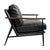 Farmhouse Charcoal Black Leather Club Chair For Sale - Image 3 of 6